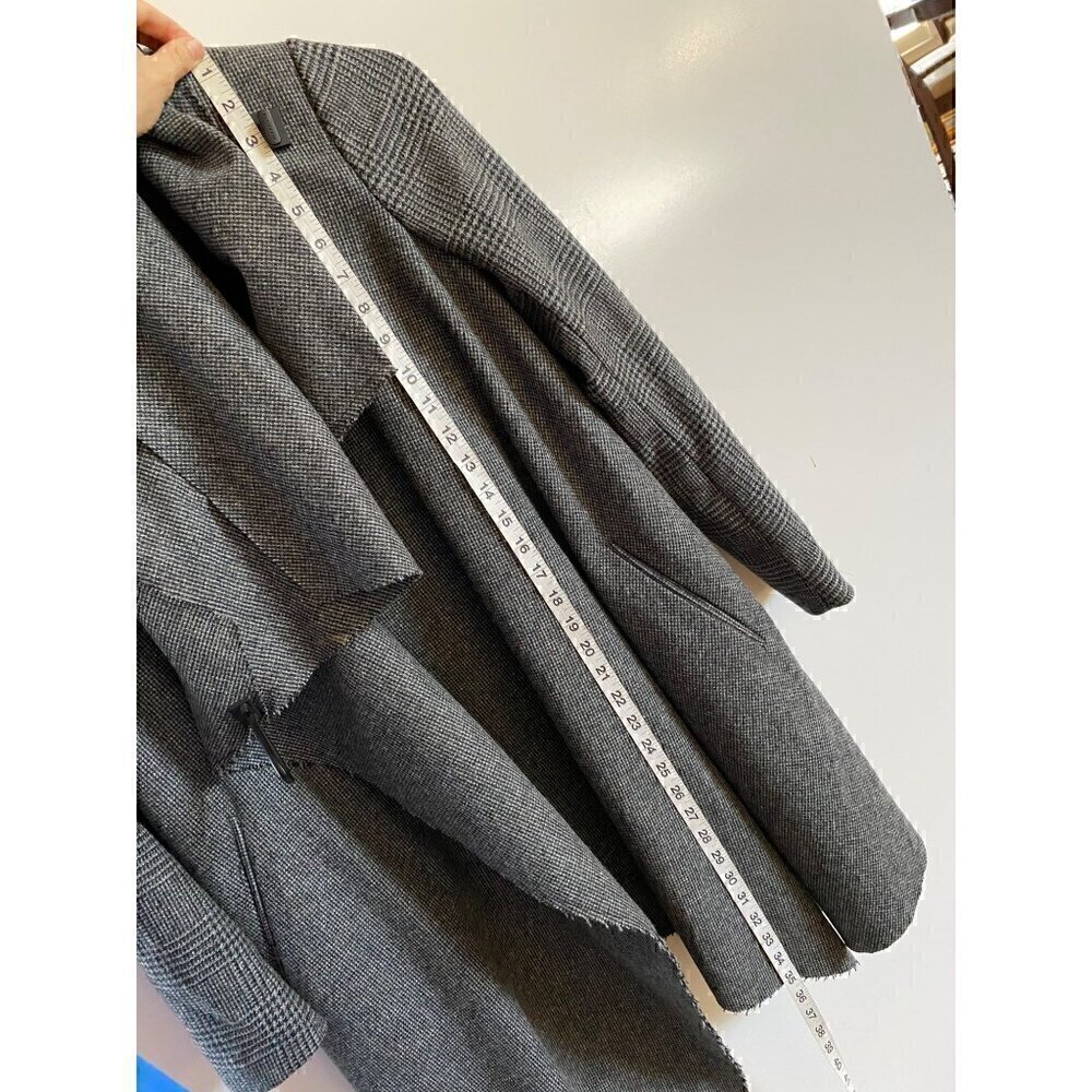 allsaints check monument wool coat sz us 4 gray check houndstooth italian cloth - Picture 16 of 17